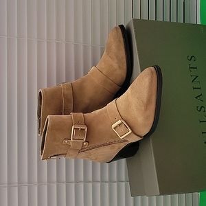 All Saints Lior Suede Zip Bootie